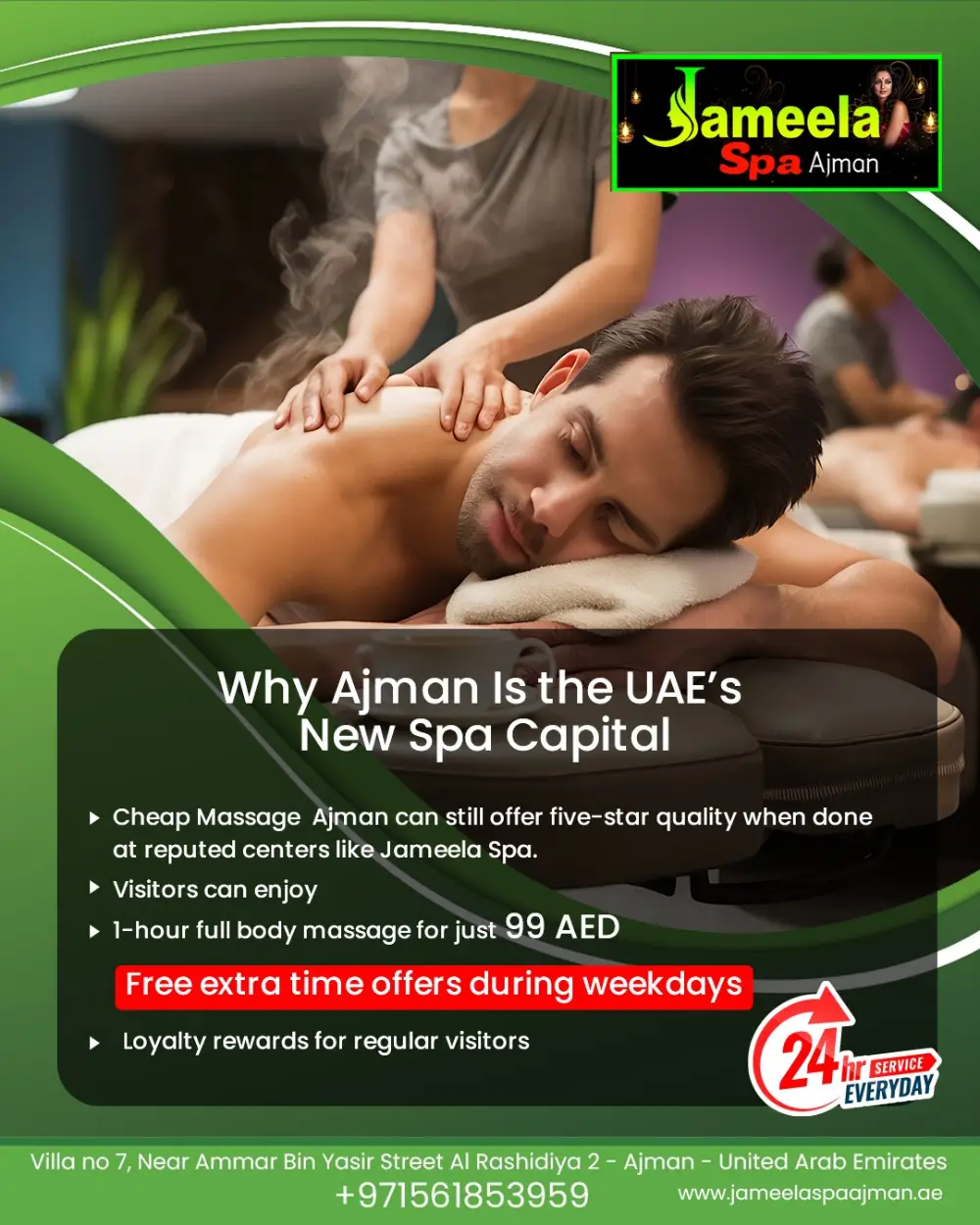 Ajman, one of the most charming emirates in the UAE, has quietly emerged as a wellness paradise. Known for its peaceful beaches and welcoming community, it is now earning a new reputation the spa capital of the UAE. Across the city, from the Corniche to Al Rashidiya, you’ll find premium relaxation hubs like Jameela Spa Ajman, where healing, beauty, and balance come together.