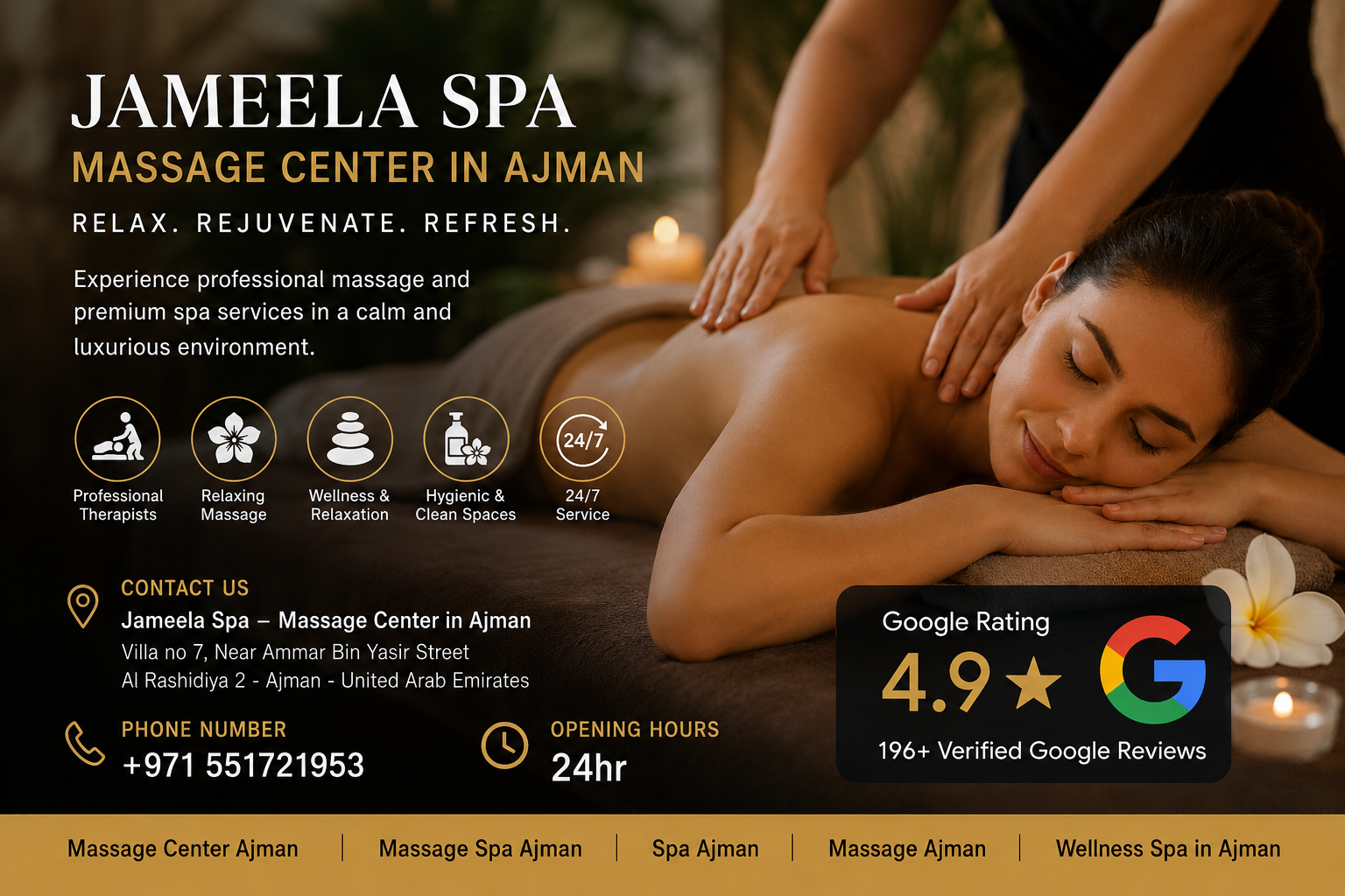 Professional wellness therapist providing relaxing massage experience in Ajman spa