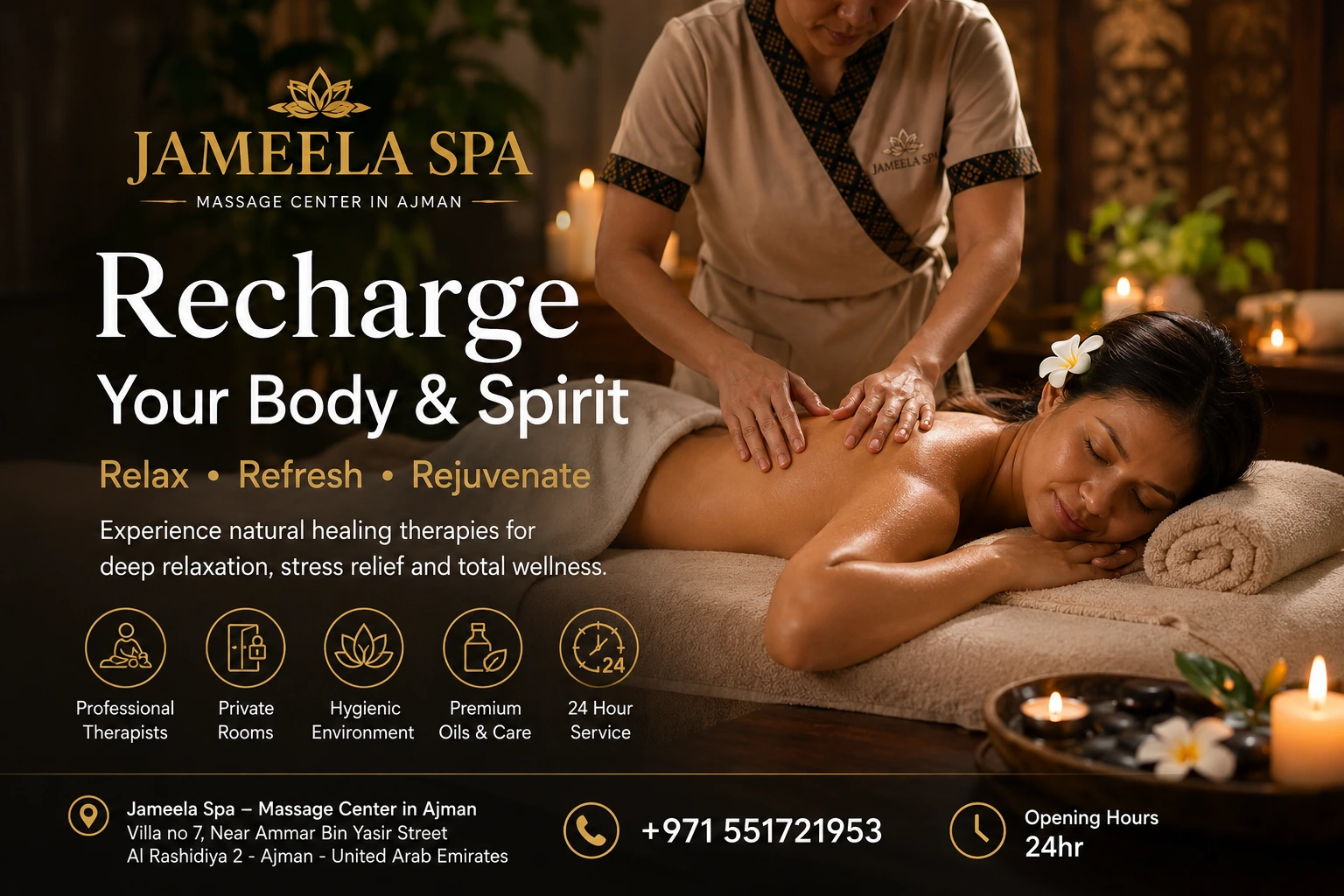Recharge your body with professional massage in Ajman