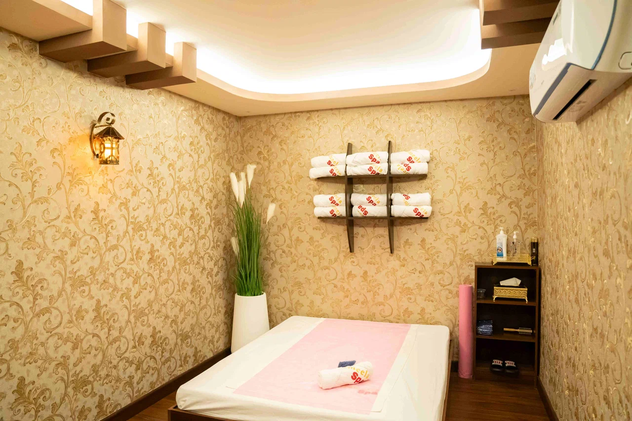Private Russian massage treatment room at Jameela Spa Ajman